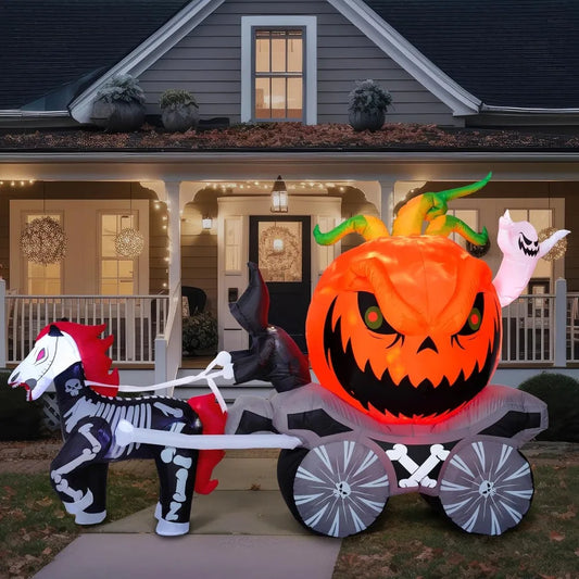 Joyfy Pumpkin Carriage Halloween Inflatable With LED Lights Decoration