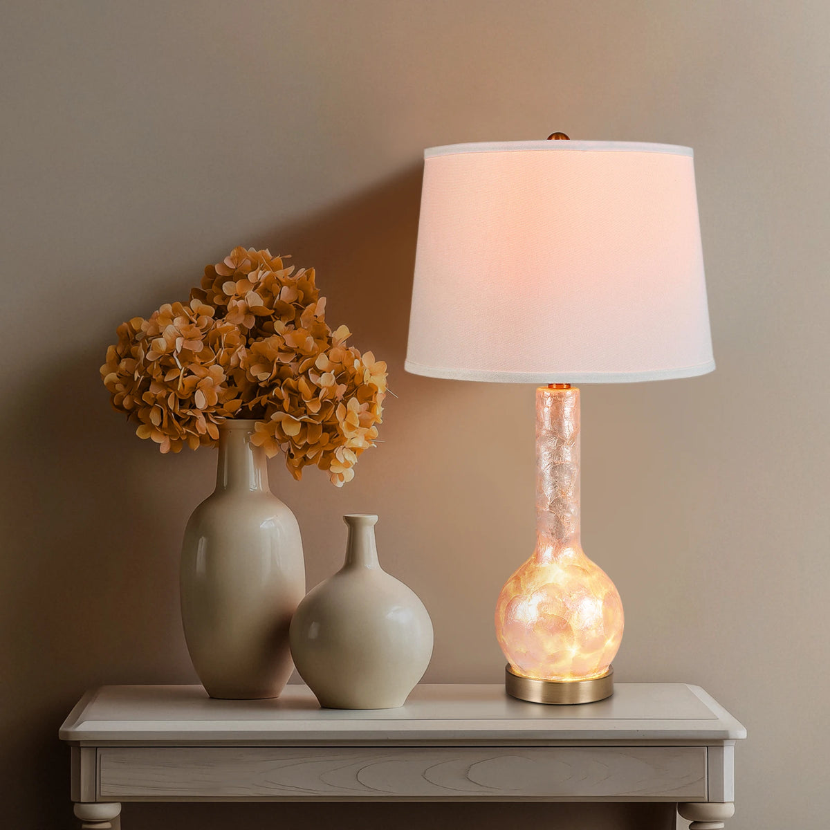 Opal Glass Table Lamp for Bedroom and Living Room Decor
