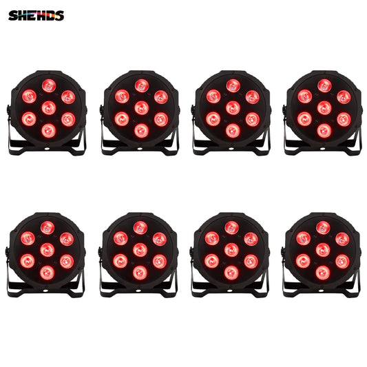 SHEHDS Flat LED Par Light RGBWA UV DMX Stage Lighting