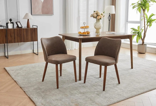 HiMISS Leather Dining Chairs Set With Wood Legs