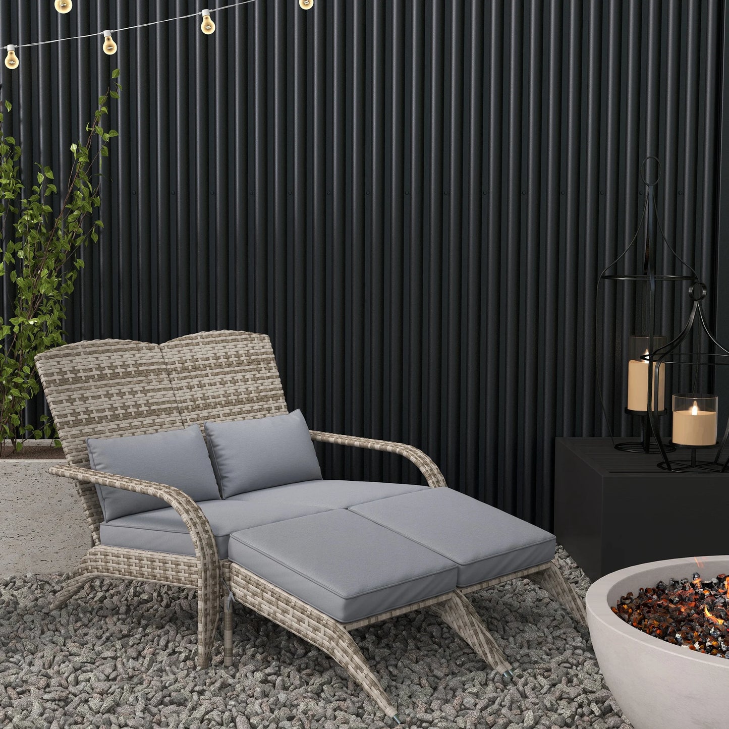 Patio Wicker Adirondack Chair With Cushions For Outdoor Use
