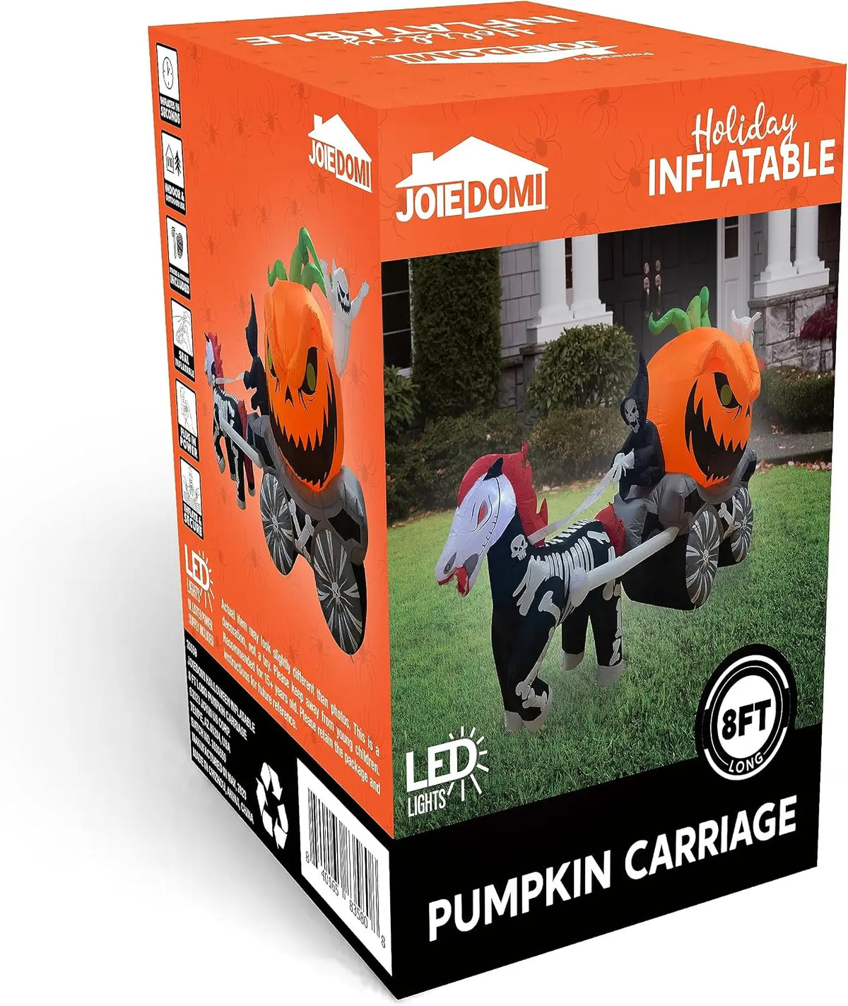 Joyfy Pumpkin Carriage Halloween Inflatable With LED Lights Decoration