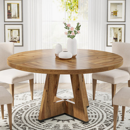 Tribesigns Modern Round Farmhouse Dining Table for Home