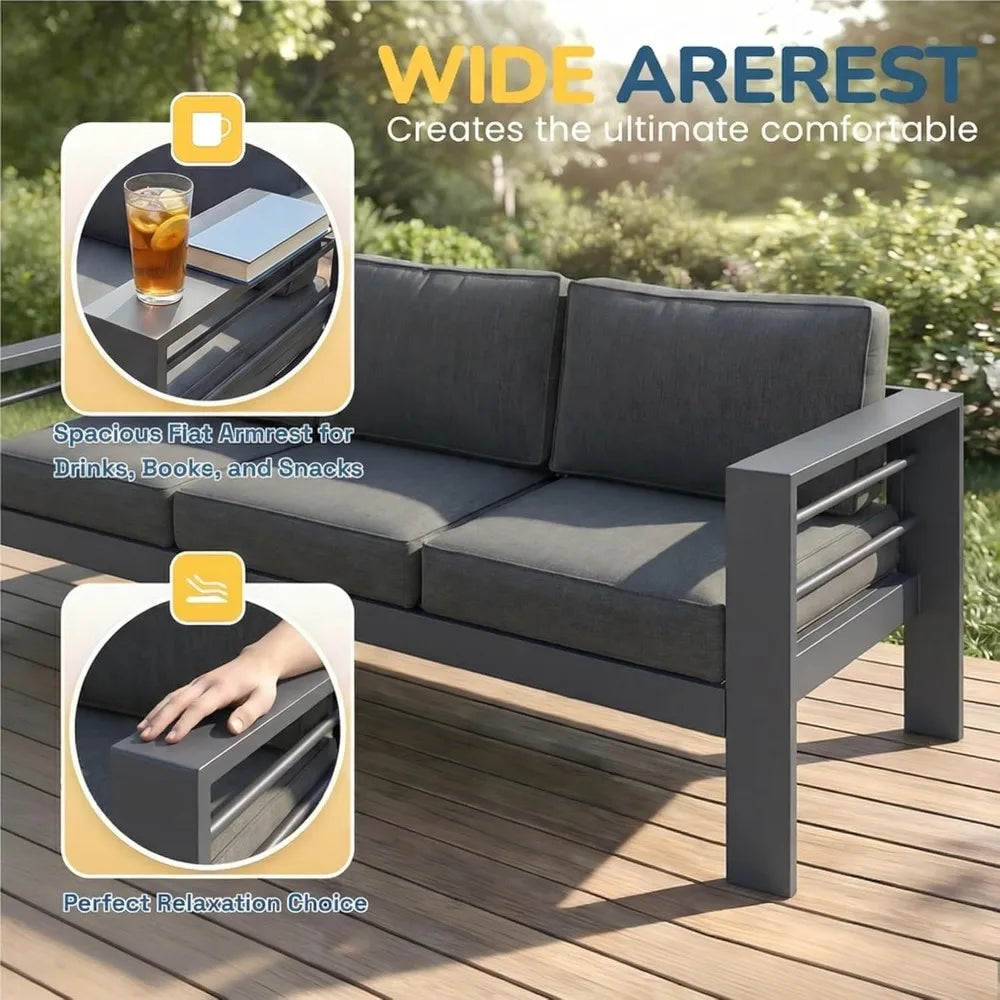 XIAOLANG Outdoor Patio Furniture Set Rattan Wicker Modern Garden