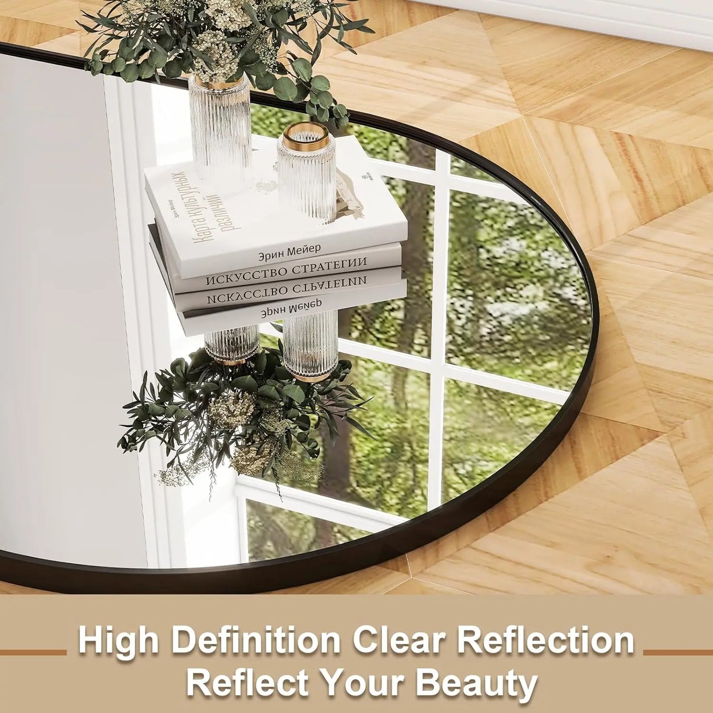 HARRITPURE Full Body Mirror Aluminum Frame Floor Mirror Modern Minimalist