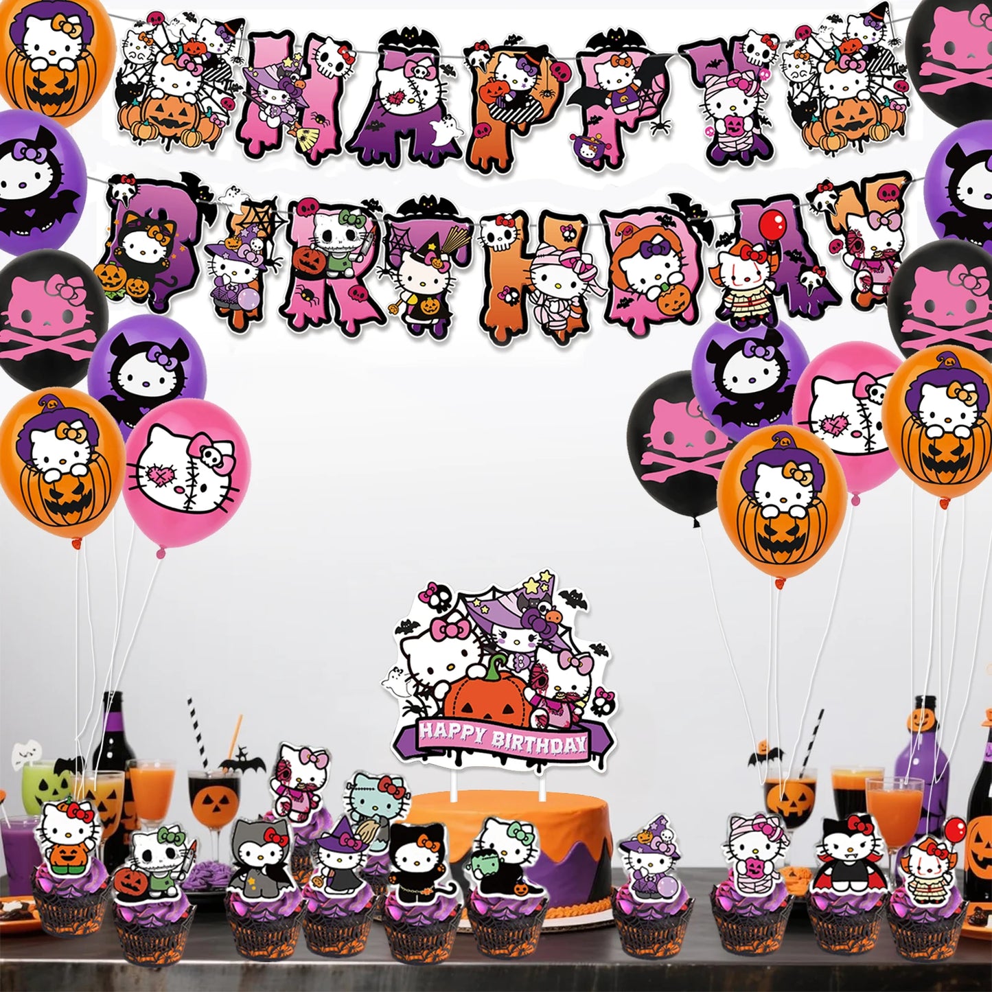 Sanrio Hello Kitty Birthday Party Balloon And Banner Set
