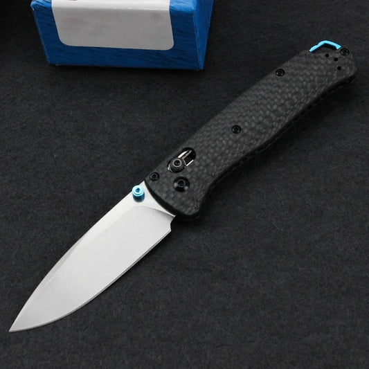 DIY Supplies Bugout 535 Damascus Folding Knife Carbon Fiber Handle