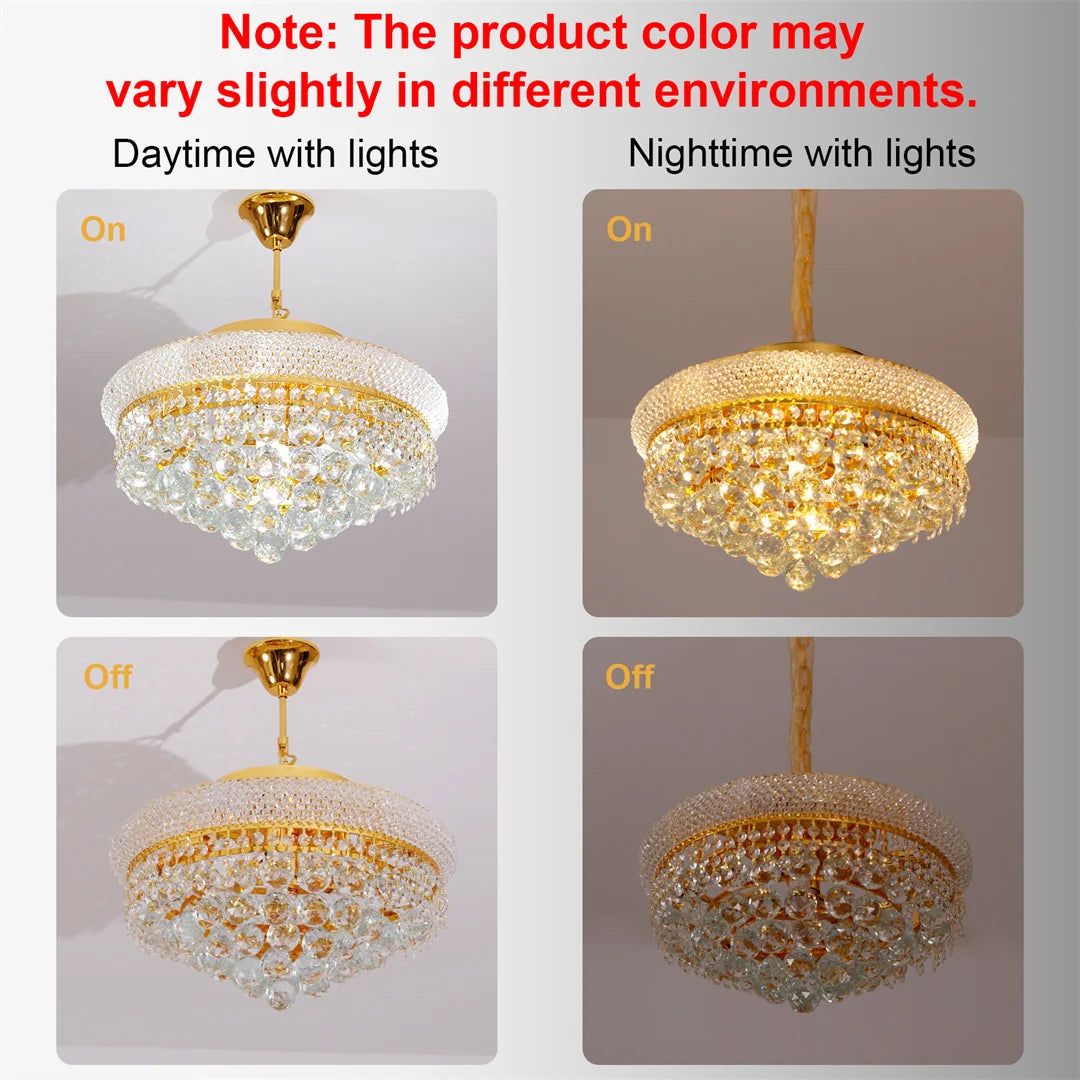 Vrygle Crystal Chandelier Pendant Light for Dining and Living Rooms