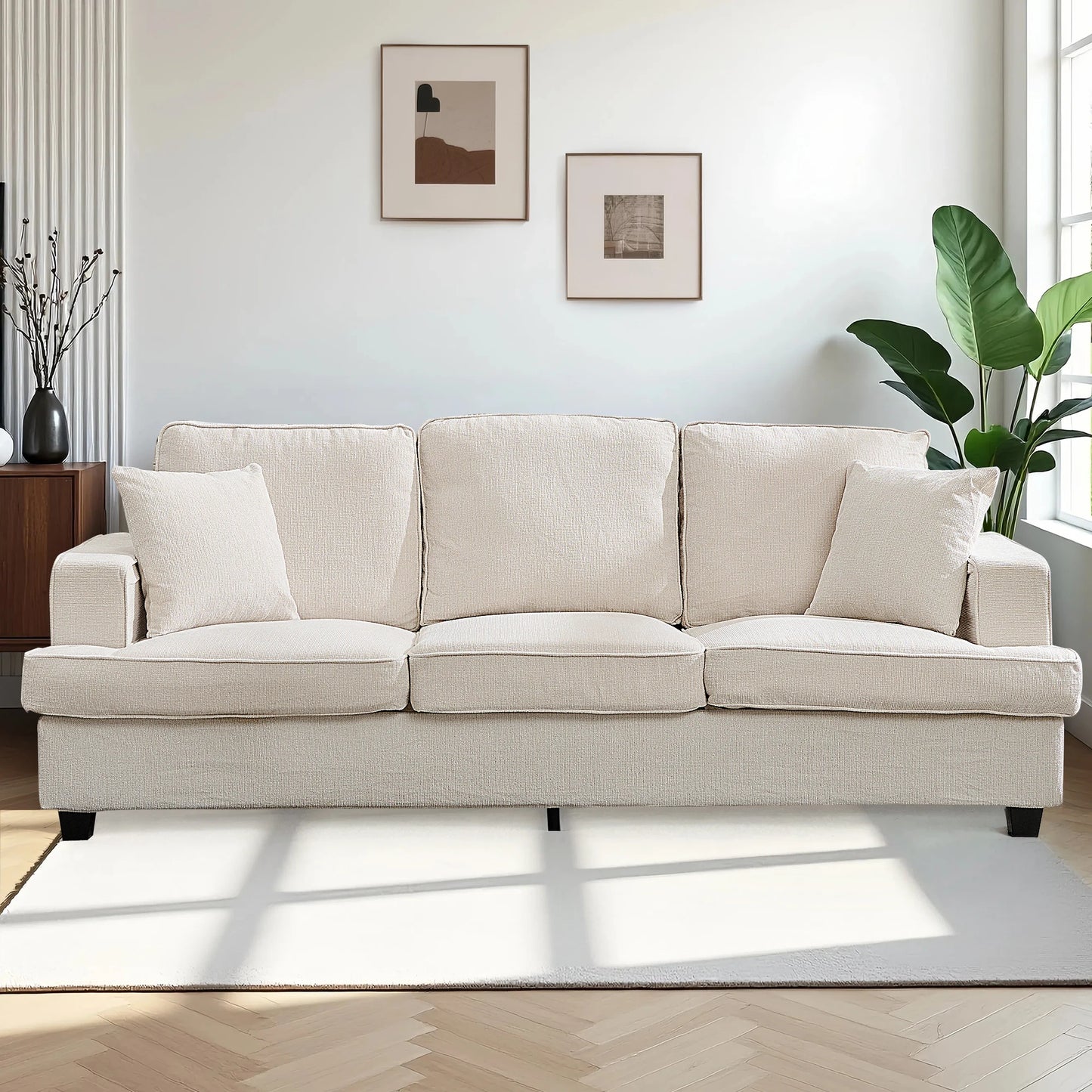 Cloud Chenile Sofa Modern 3 Seater for Living Room