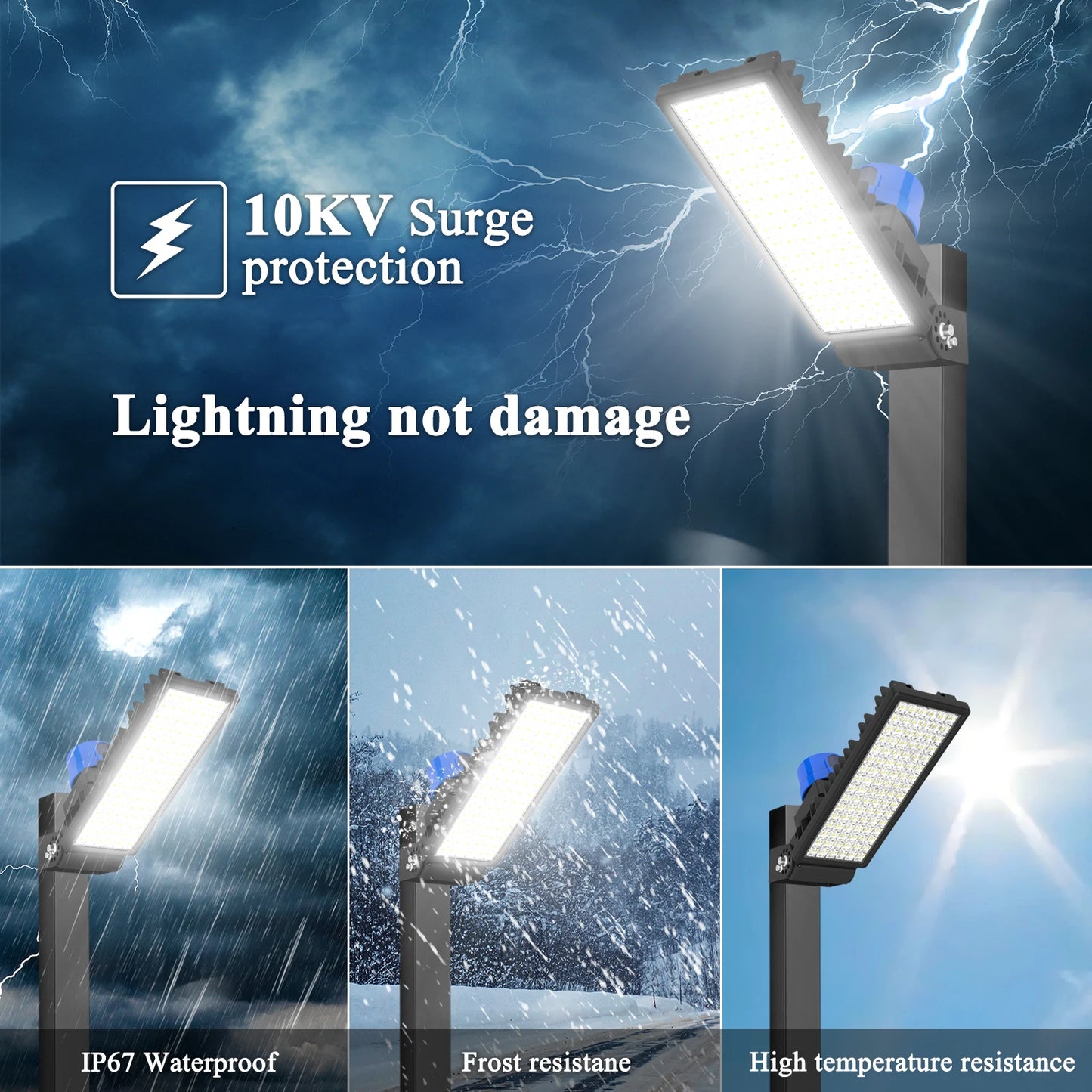 Dusk To Dawn 100W Parking Lot Light With Photocell Sensor IP67 Waterproof