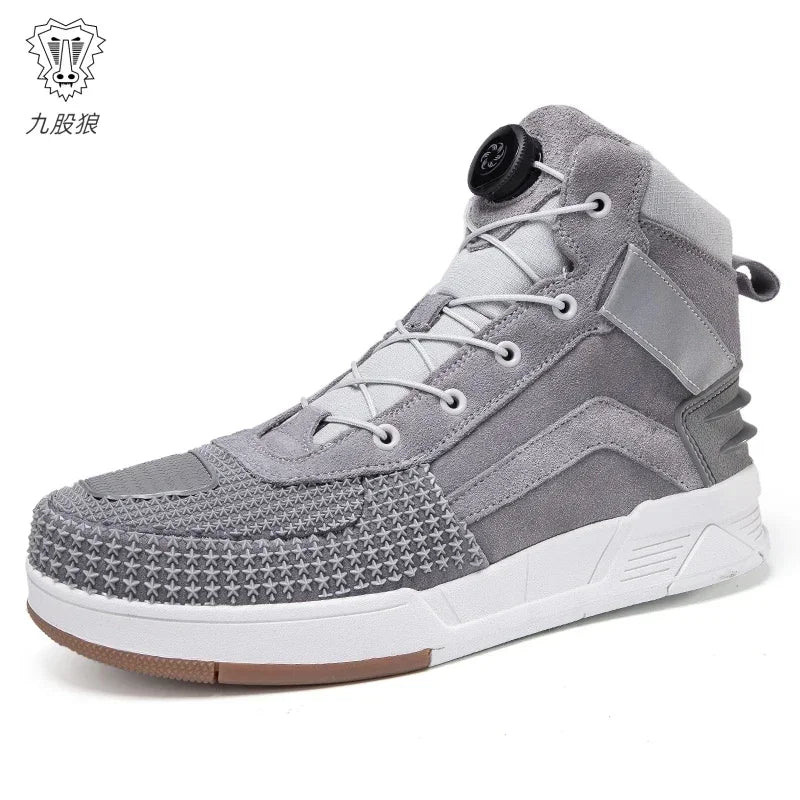 Brown Men's Sneakers Breathable Motocross Men Women Motorcyclist Shoes Casual Motorcycle Boots Boots Motorcycle Supplies