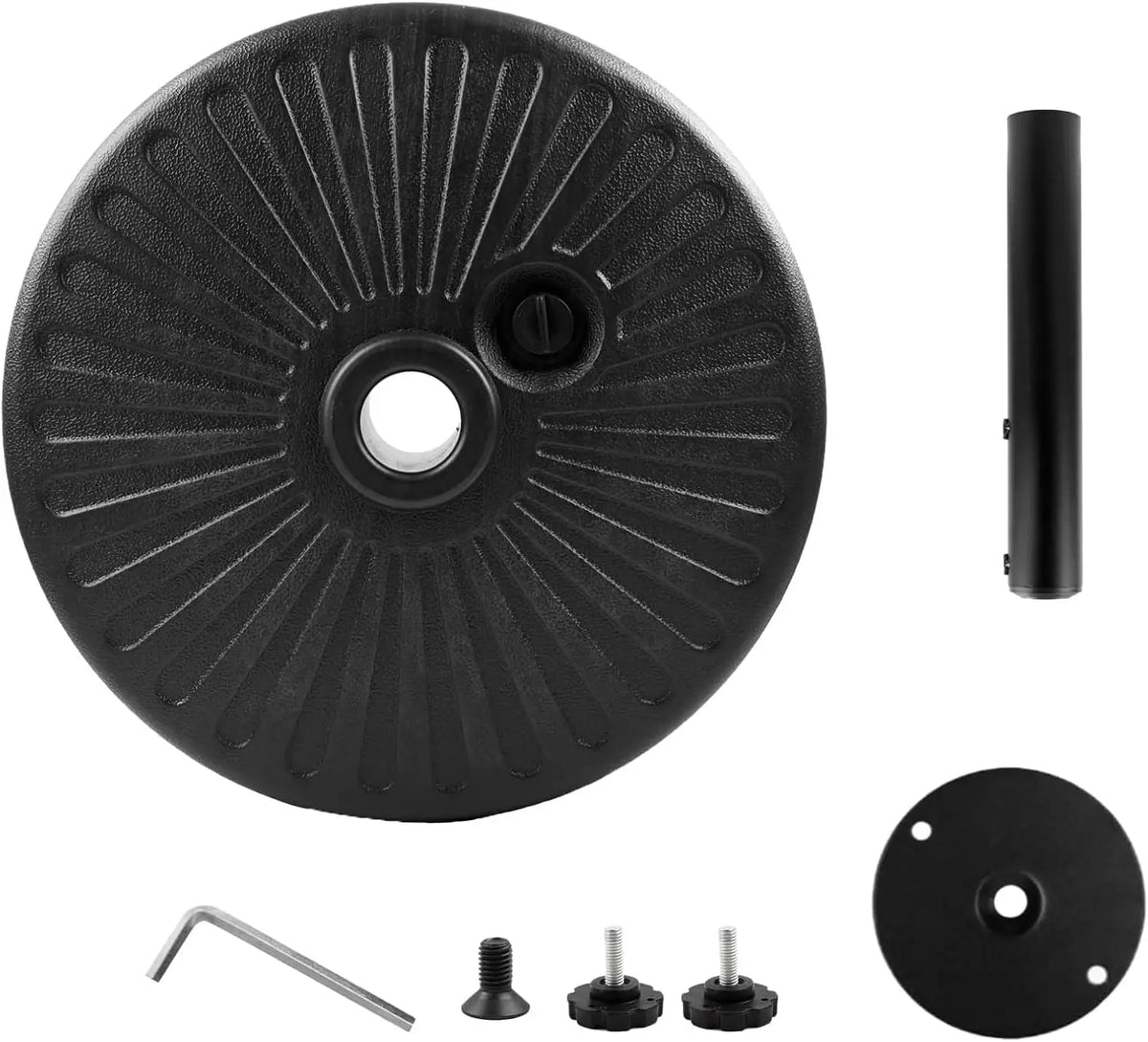 Weighted Patio Umbrella Base with Sand Water Adjustable Anchor