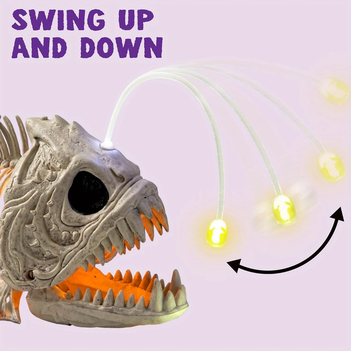 Halloween Skeleton Fish Lantern With LED Eyes And Spooky Decor