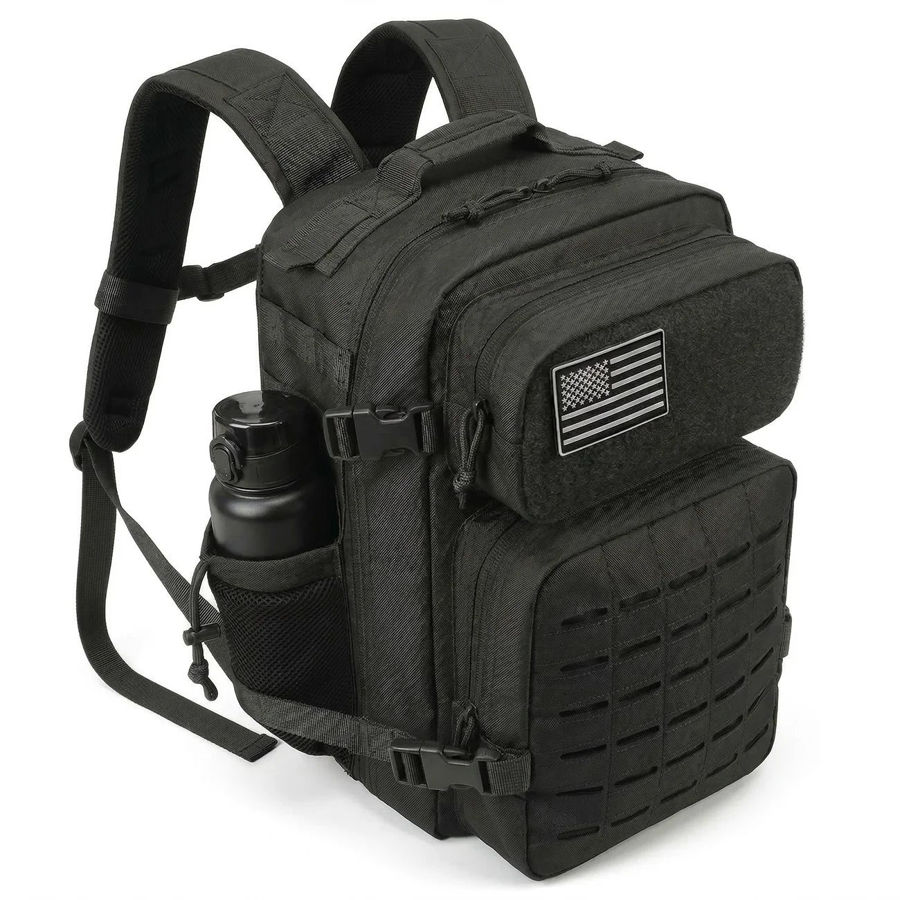 26L Tactical Backpack Men Women MOLLE Outdoor Survival Fitness Hiking Rucksack With Dual Double Cup Holders Camping Travel Daily Use Backpack