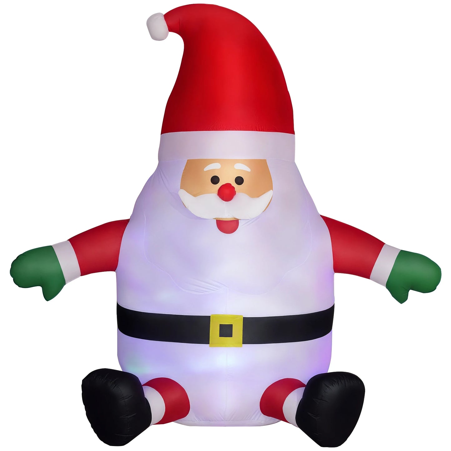 6' Inflatable Christmas Santa Claus with Rotating Magic Ball Light, Blow-Up Outdoor Yard Display for Lawn Garden Party