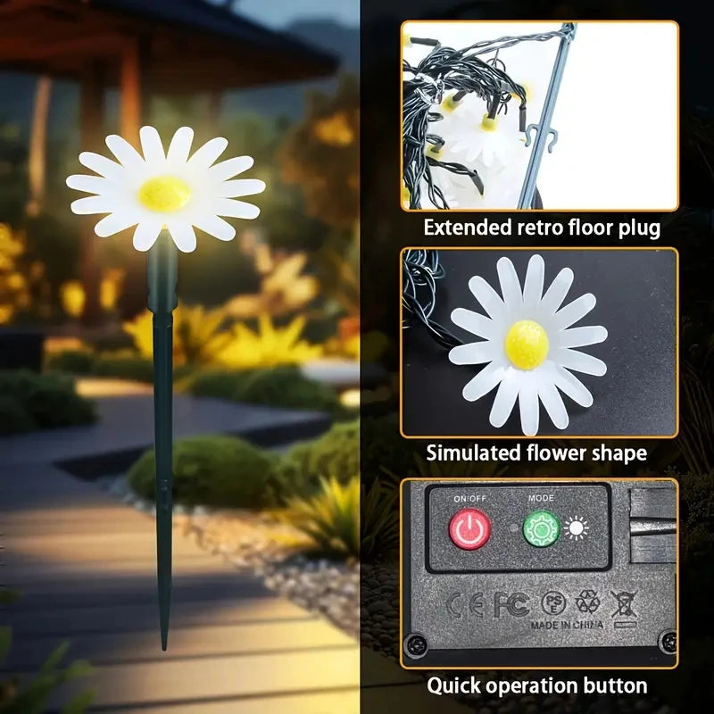 Solar Outdoor Garden Path Lights Waterproof Decorative String
