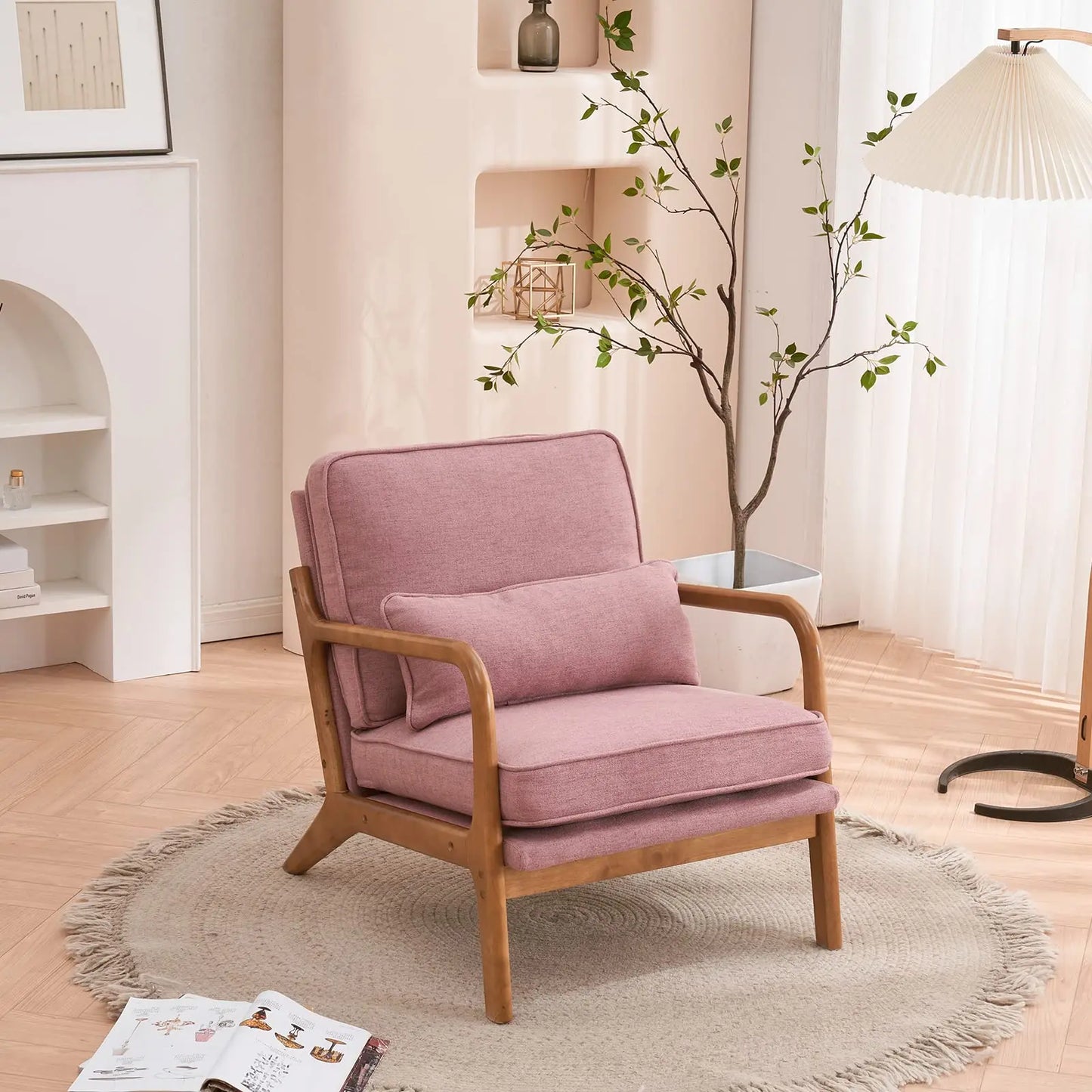 Bonnlo Accent Chairs Upholstered Mid Century Modern
