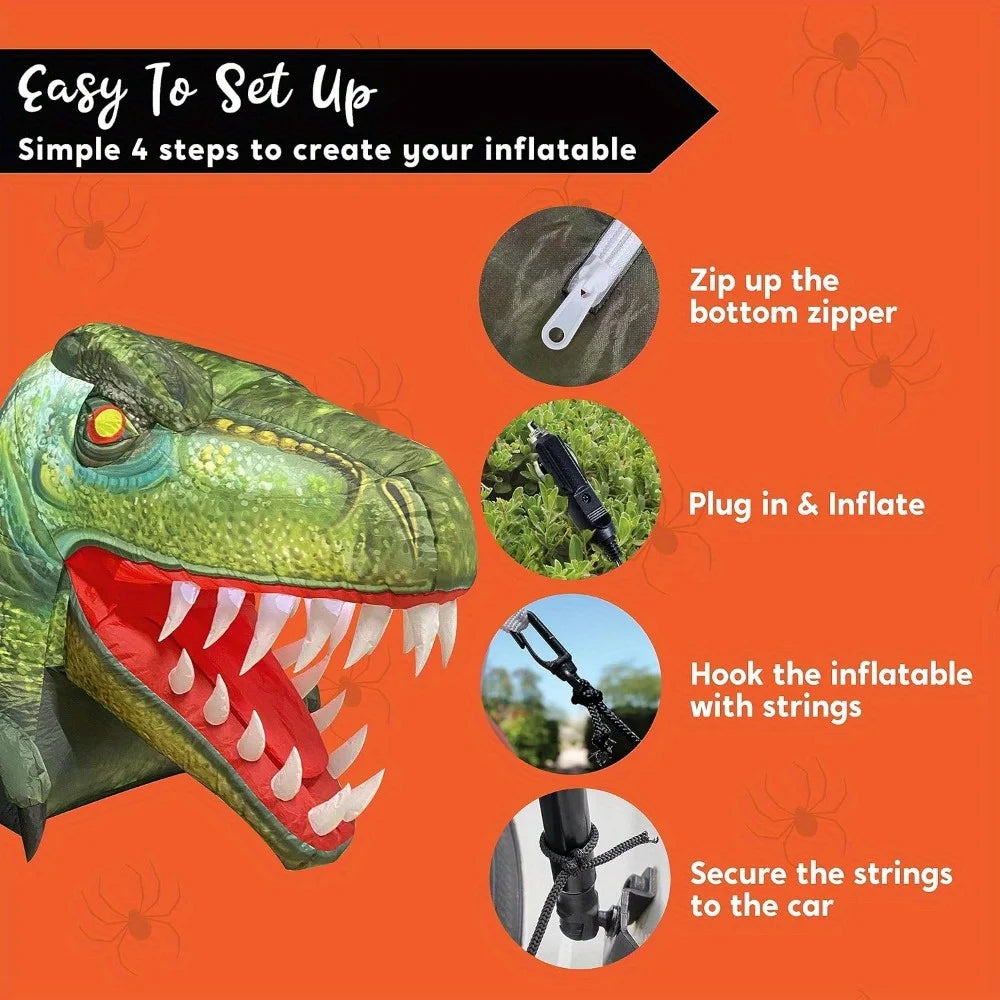 Animated Halloween Dinosaur Inflatable Outdoor Yard Decoration With Led Lights