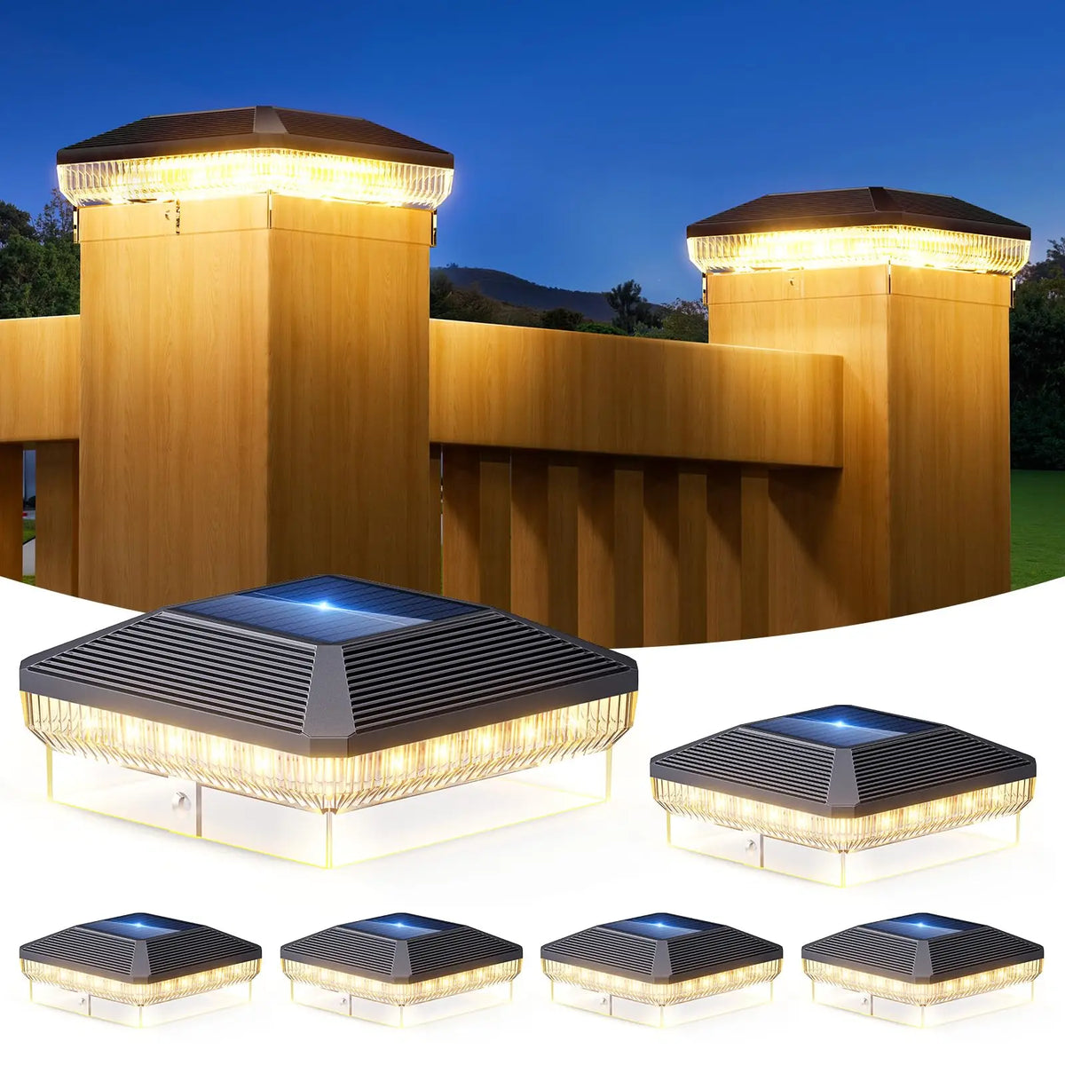 KPSTEK Solar Post Cap Lights Waterproof Outdoor Fence Lighting