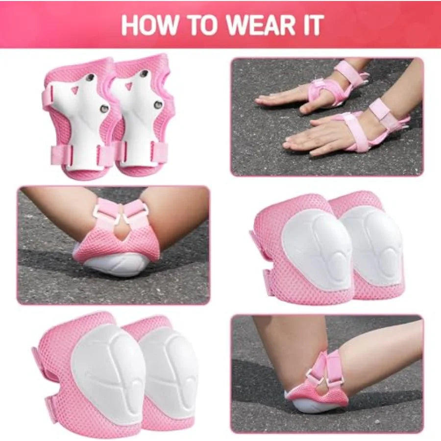 Bike Helmet And Protective Gear Set With Elbow Knee Pads