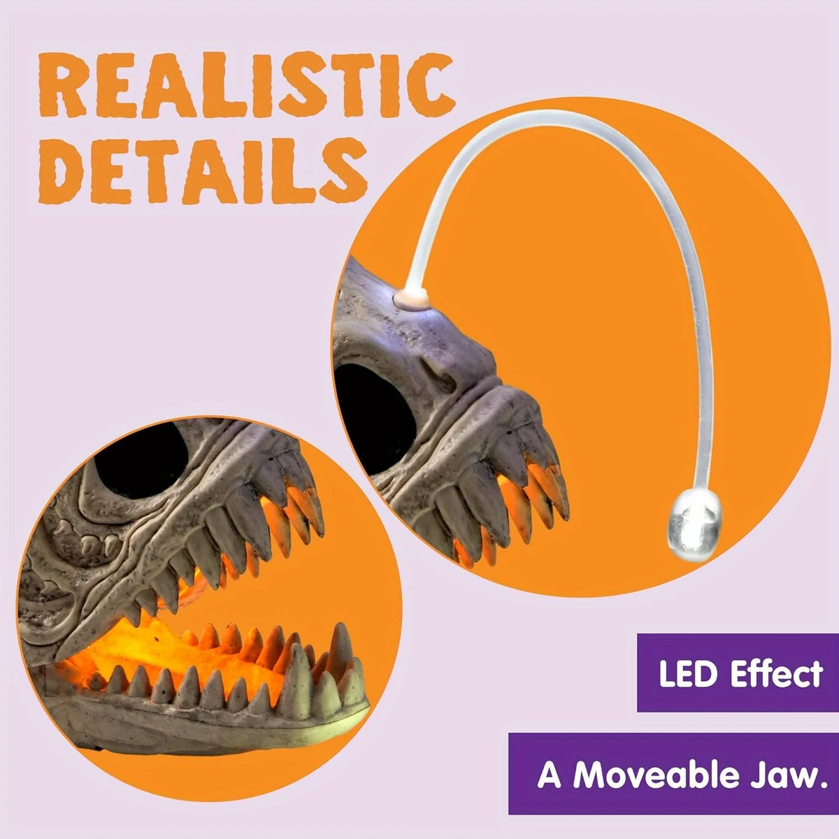 Halloween Skeleton Fish Lantern With LED Eyes And Spooky Decor