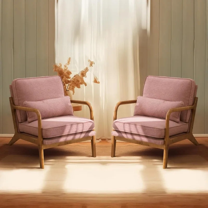 Bonnlo Accent Chairs Set Of 2 Upholstered Mid Century Modern
