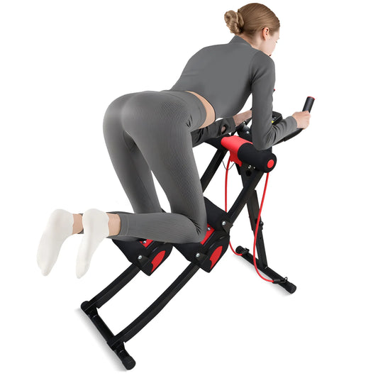 Foldable Core Abdominal Trainer With LCD Display And Resistance Bands