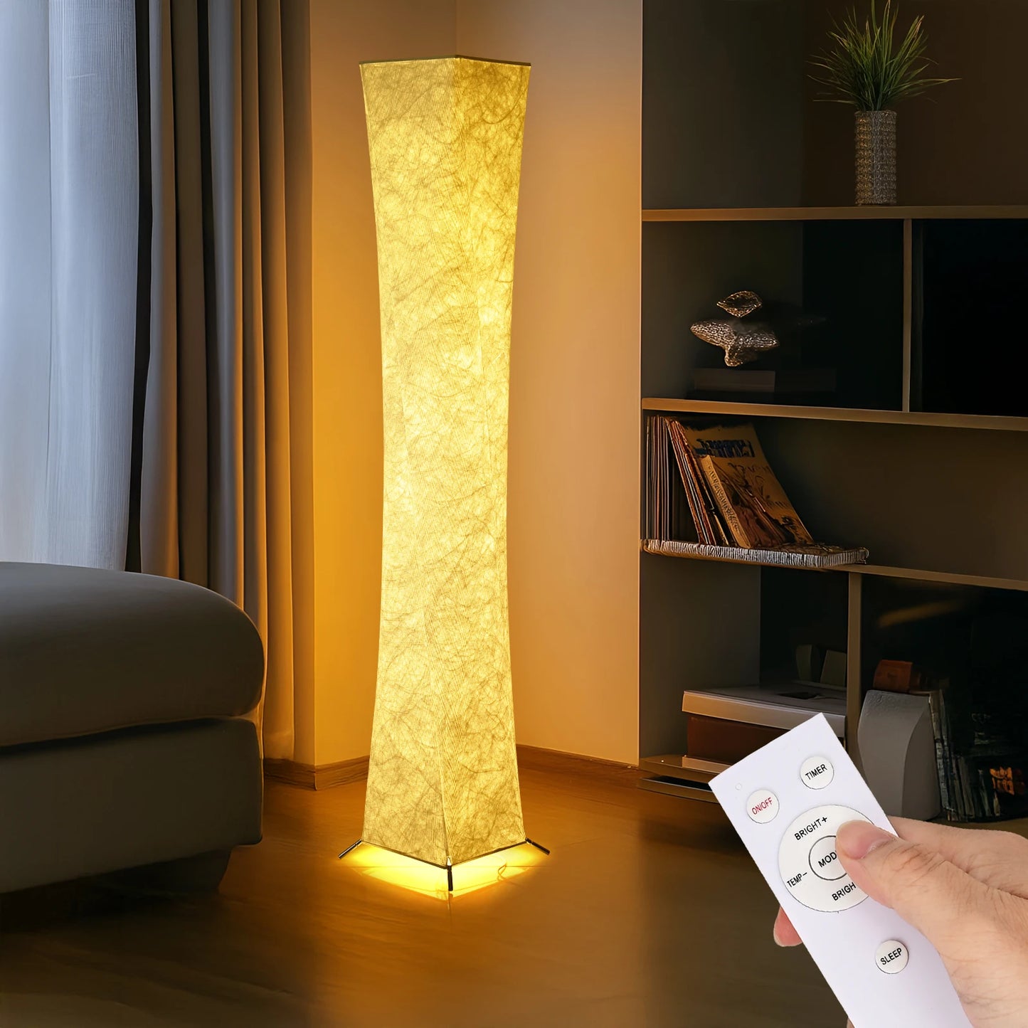 Soft Light Floor Lamp Modern Slim LED Tyvek Shade Lighting