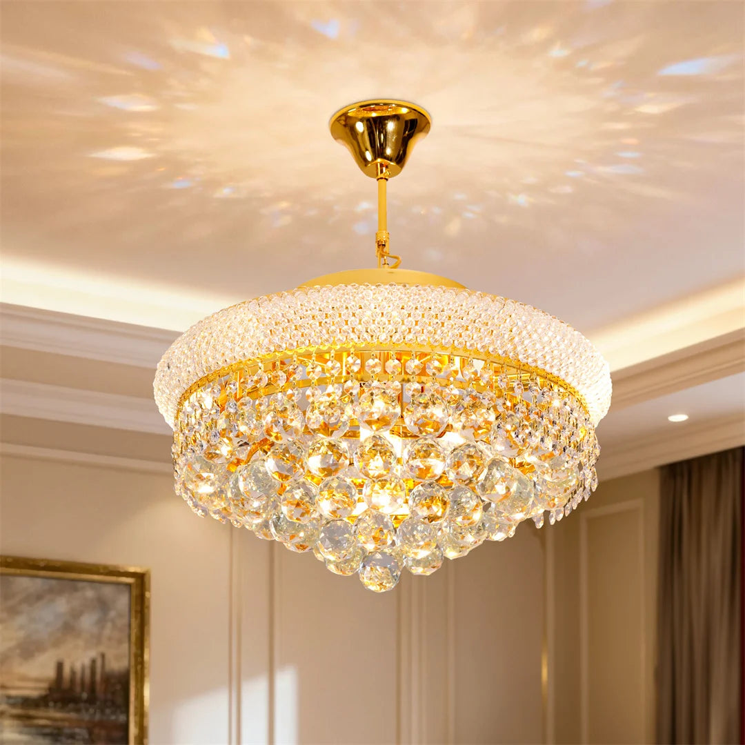Vrygle Crystal Chandelier Pendant Light for Dining and Living Rooms