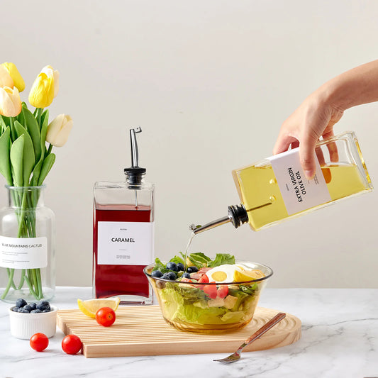 Glass Cooking Oil Dispenser Bottle For Oil And Vinegar Pouring