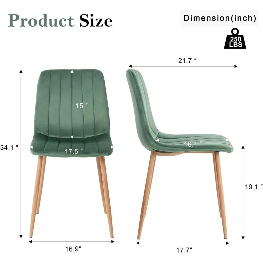 Ergonomic Velvet Dining Chairs Set Of 4 With Wooden Legs