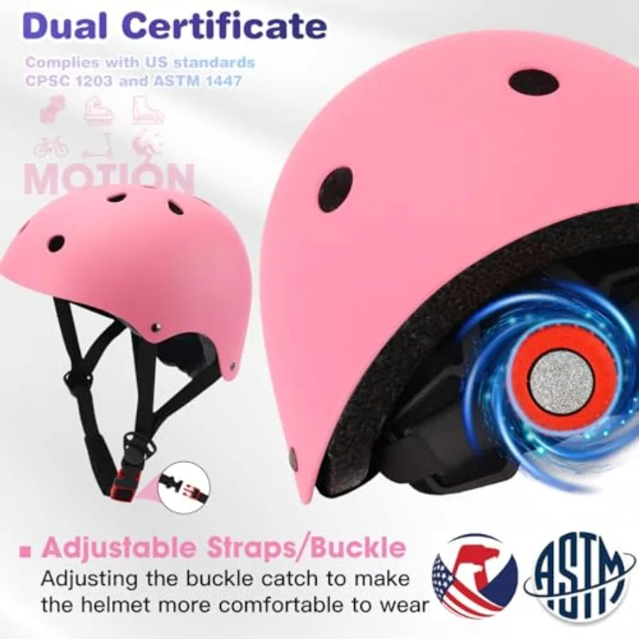 Bike Helmet And Protective Gear Set With Elbow Knee Pads