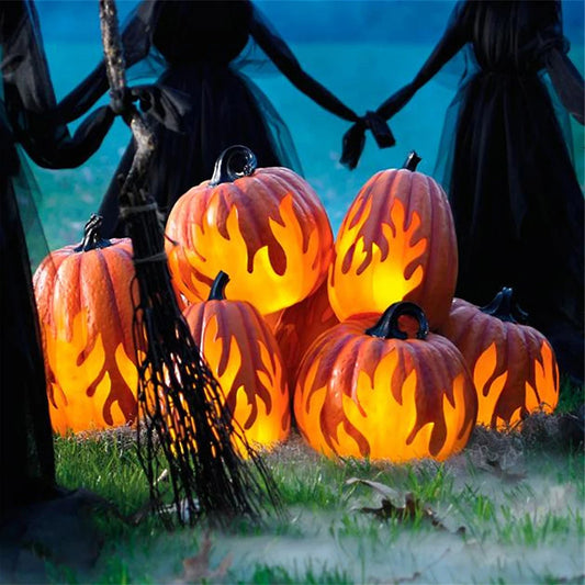Battery Operated Jack O Lantern Flame Pumpkin Halloween Decor