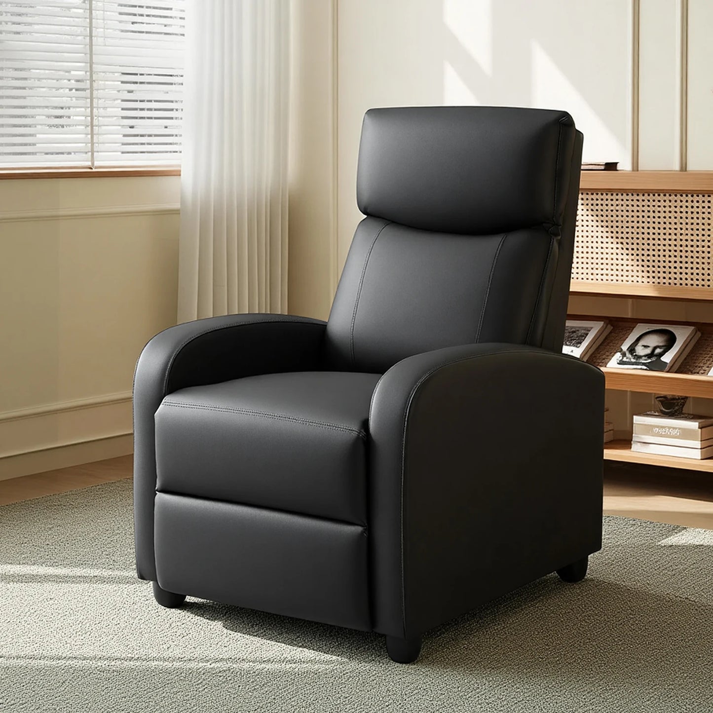 MCQ Living Room Recliner Sofa with Lumbar Support Sofa Fabric or Pu Leather for Adults Recliners Home Theater Seating Reclining Sofa Chair for Living Room