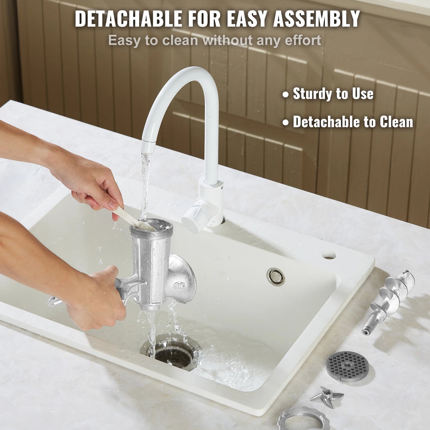SucceBuy Manual Meat Grinder Heavy Duty Cast Iron Table Clamp Sausage Maker