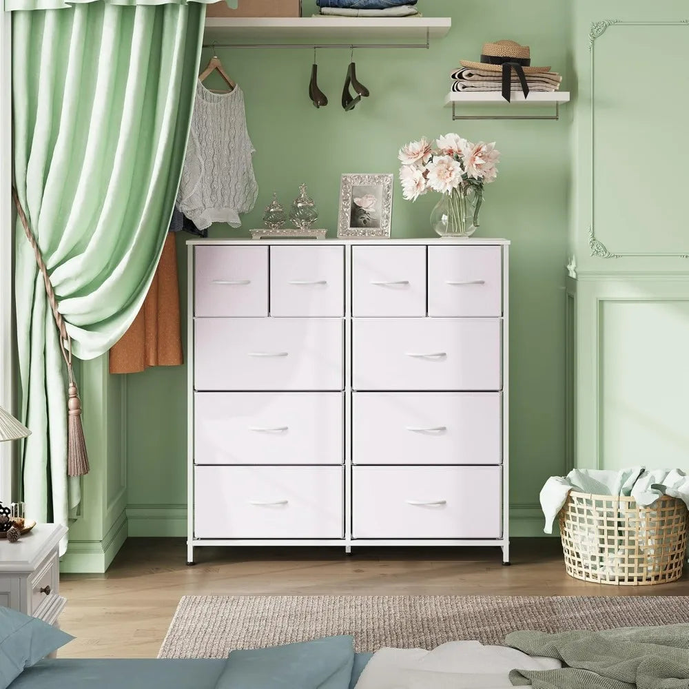 WLIVE Ten Drawer Fabric Dresser for Bedroom and Living Room