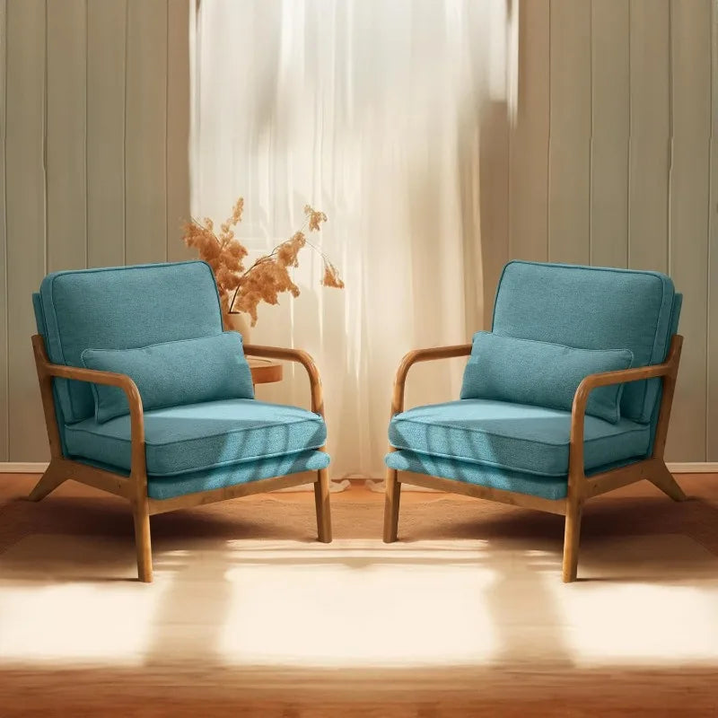 Bonnlo Accent Chairs Set Of 2 Upholstered Mid Century Modern