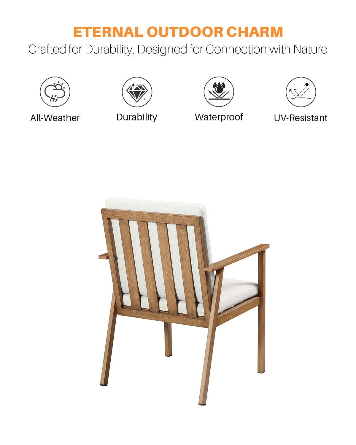 SeeHill Outdoor Patio Dining Set With Umbrella Hole Aluminum Table