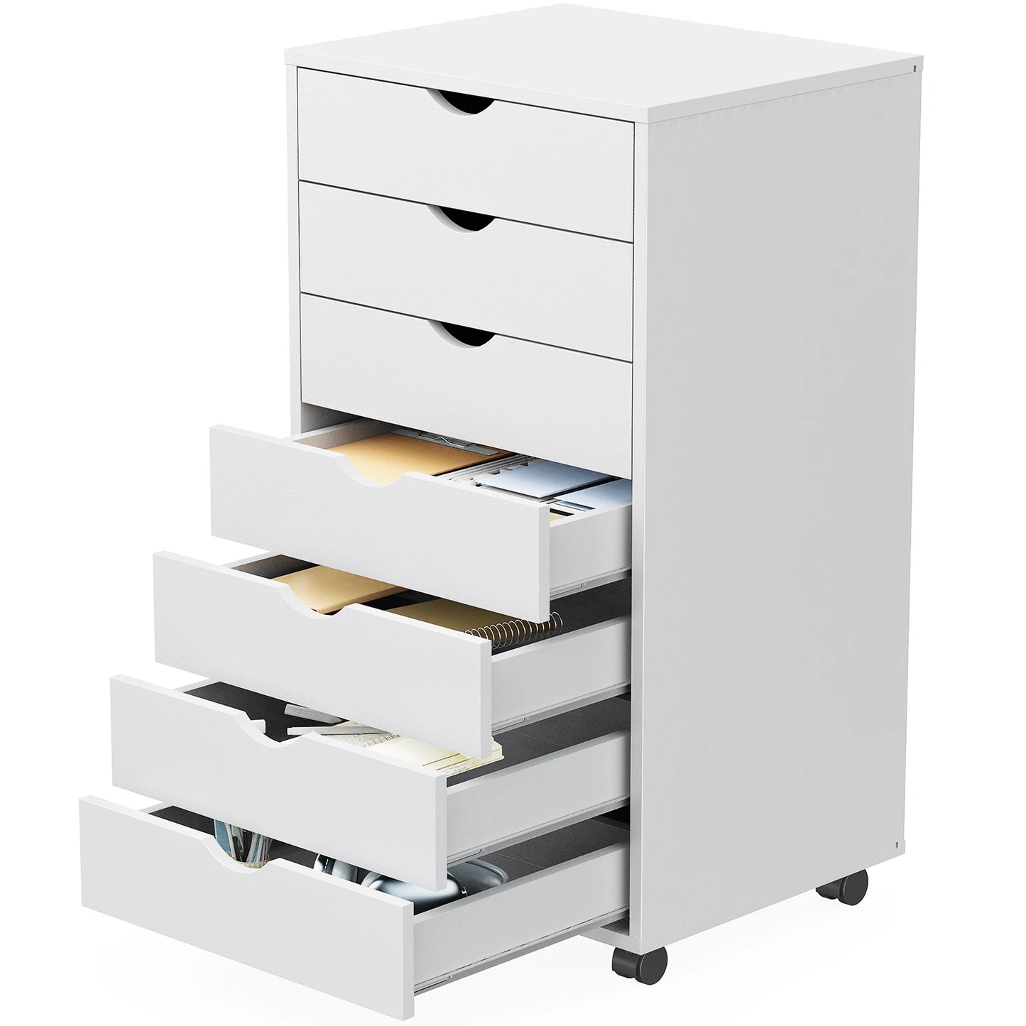 JHK 7 Drawer Chest Dresser With Wheels Rolling Storage Cabinet