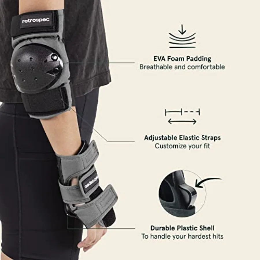 Protective Knee Elbow Wrist Guard Set For Skateboarding