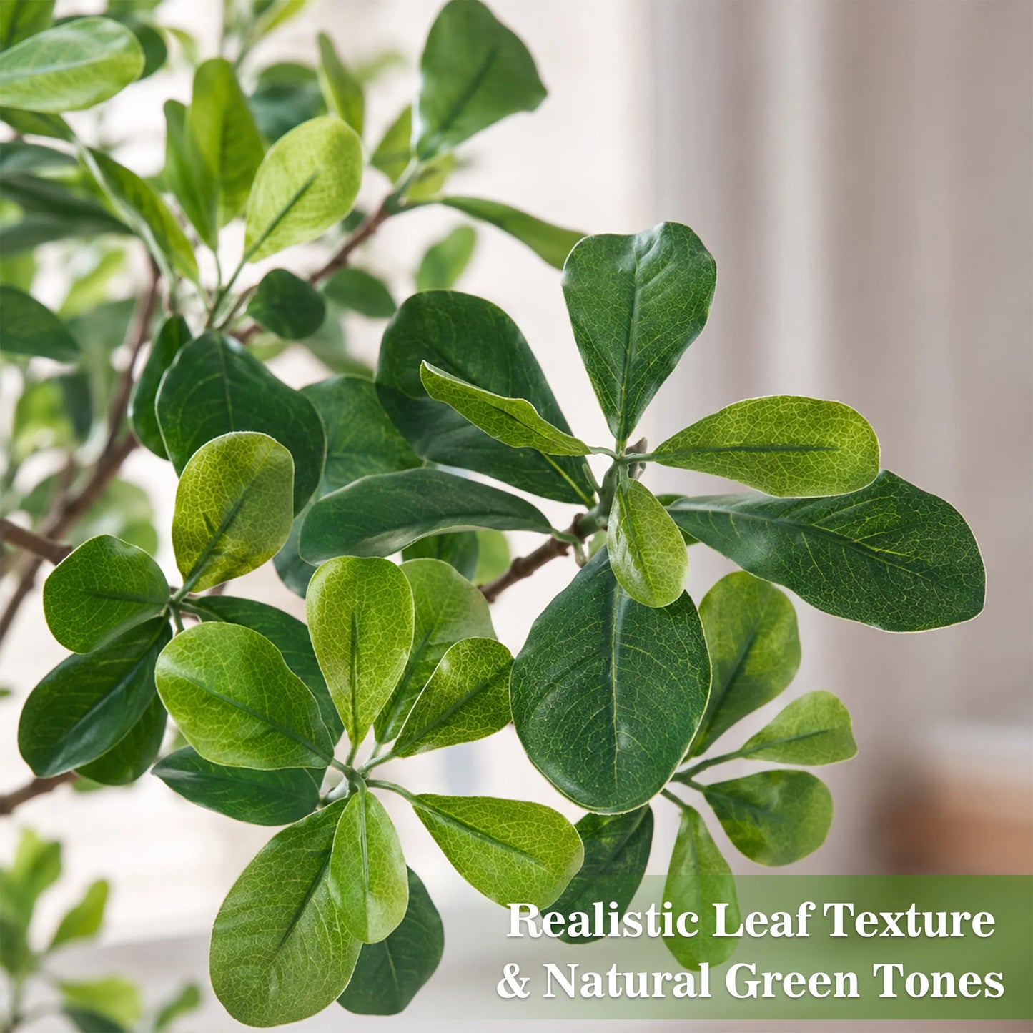 5/6/7ft Faux Black Olive Tree Faux Plants Indoor Large Tall Tree in White Round Pot Aritificial Eucalyptus Tree with Natural Wood Trunk & Realistic Leaves, Fake Olive Plant for Home Office Indoor Decor