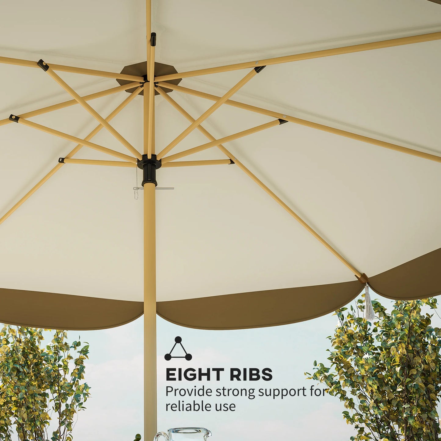 9ft Patio Umbrella, Upf 50+ Outdoor Umbrella, Cream White