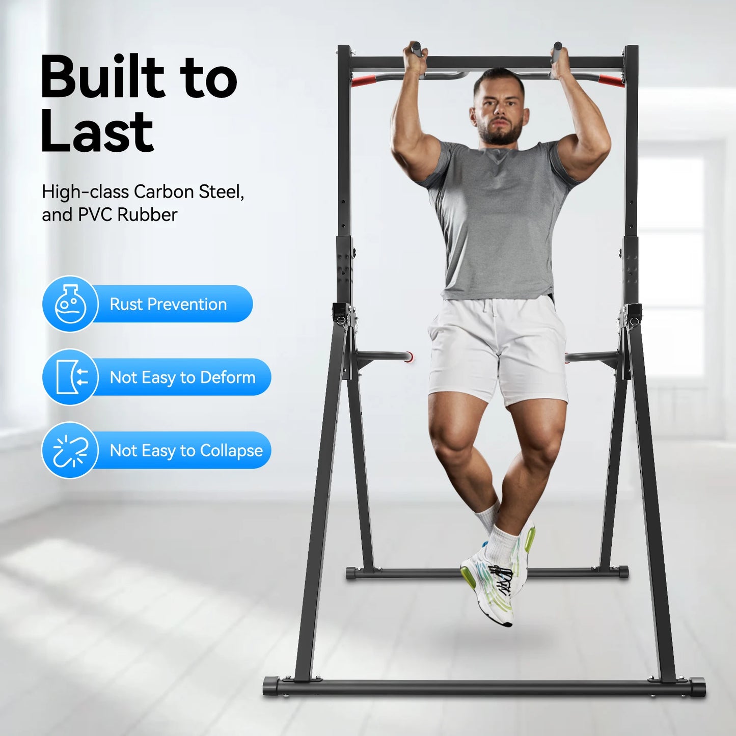 TowerPro Pull Up Bar Dip Station For Home Gym 440Lbs