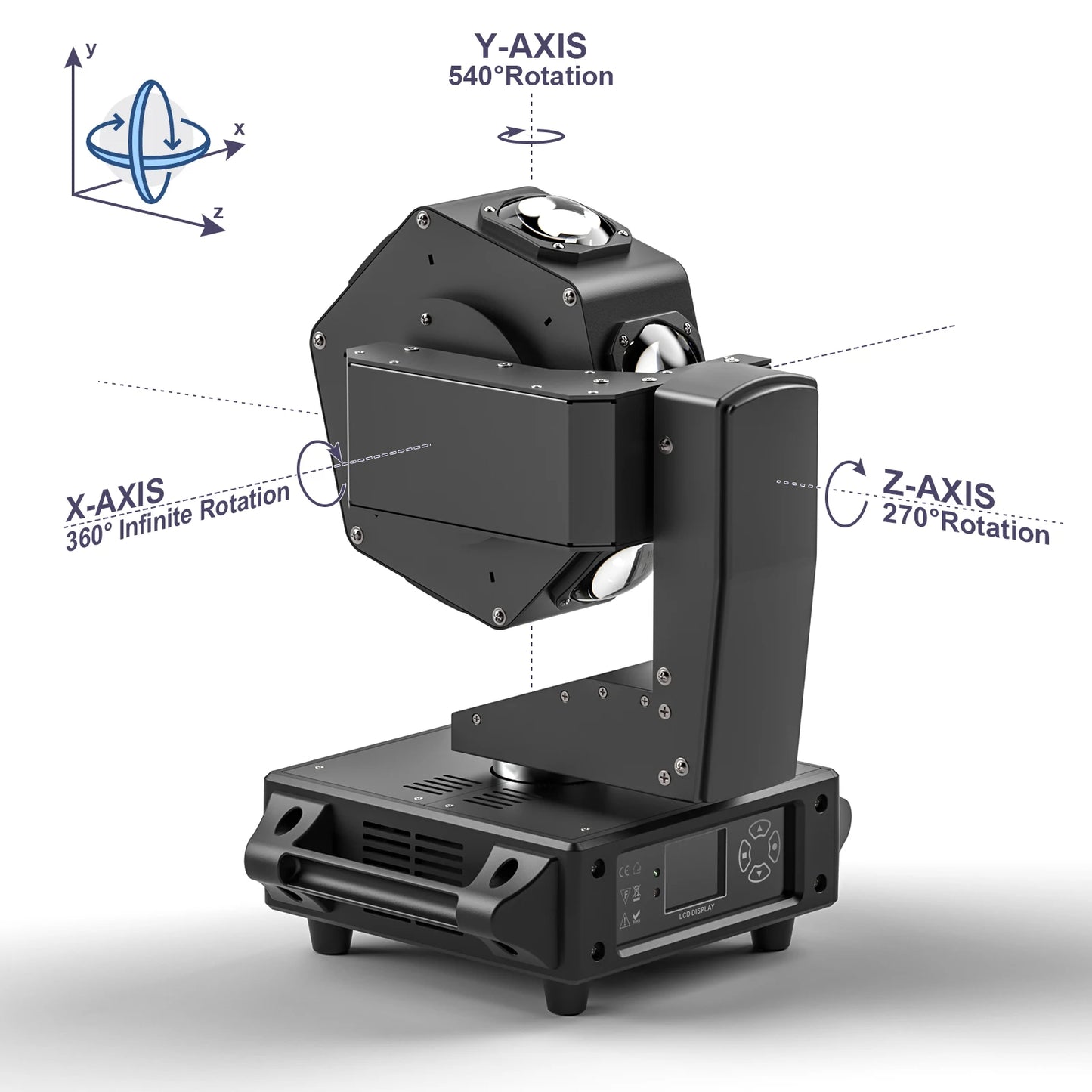 U'King 2Pcs 240W Beam Moving Head DJ Light 6LEDs RGBW 360° Rotating Stage Lights DMX512 For Disco Wedding Party Live Show Bar