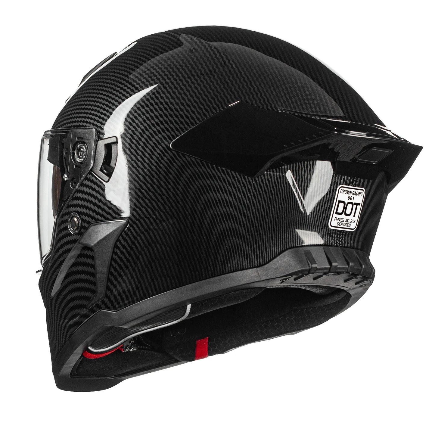 Crown Racing Model-601 Full Face Motorcycle Helmet for Adults, DOT Approved Dual Visor Street Bike Helmet