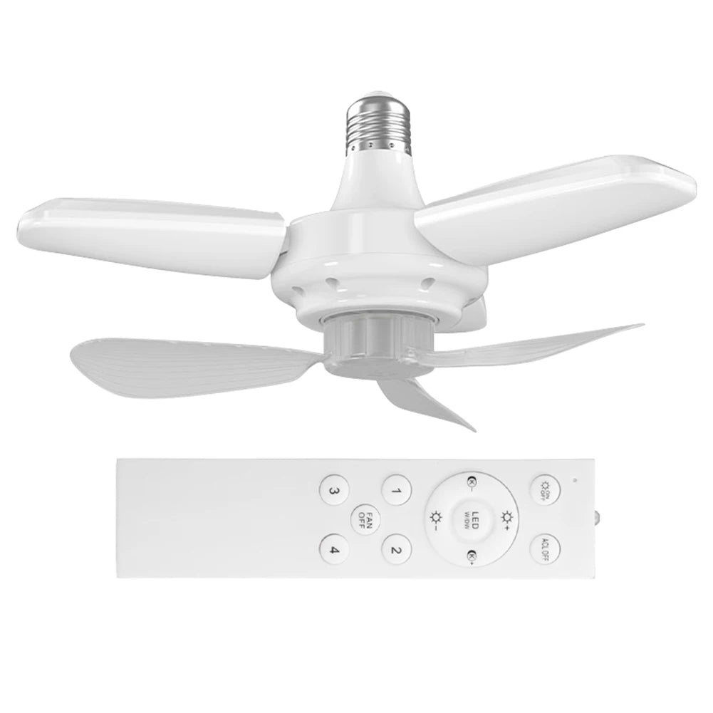 Modern Ceiling Fan with LED Light Remote Control Silent Ceiling Fan for Bedroom Kitchen Living Room