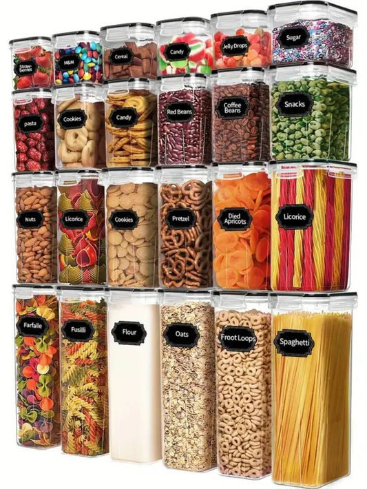 Airtight Storage Containers With Labels For Coffee Beans And Spices