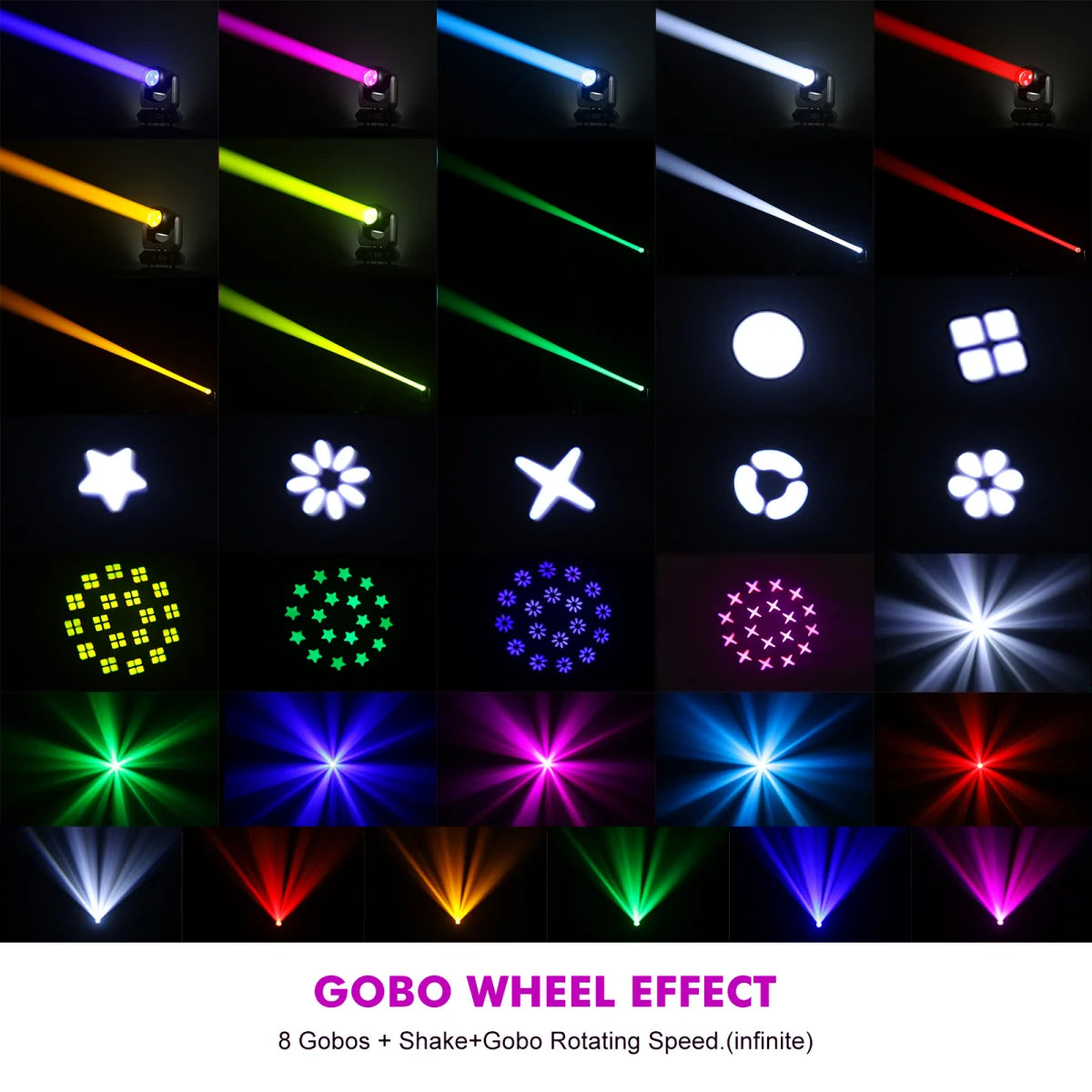 Hyulights 150W LED Moving Head Light Beam DMX Rotating Prisms