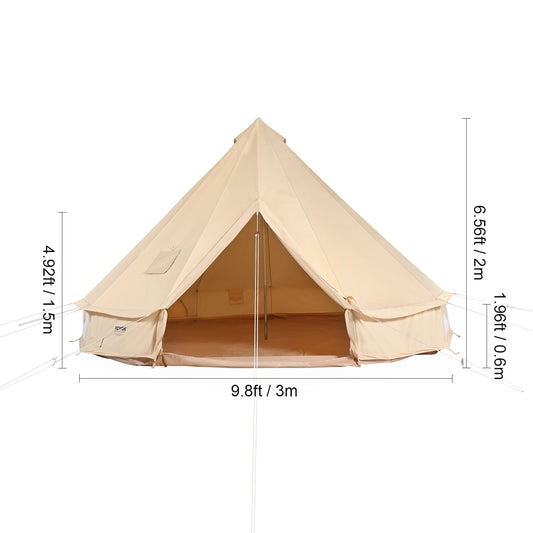 SucceBuy Premium Canvas Bell Tent For Outdoor Camping