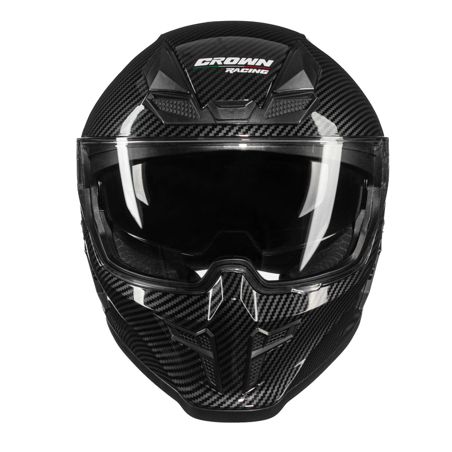 Crown Racing Model-601 Full Face Motorcycle Helmet for Adults, DOT Approved Dual Visor Street Bike Helmet